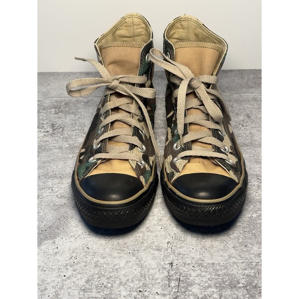 Vntg Men’s Converse High Top Military Camo Rubber Logo Rare Chuck Taylor’s ￼